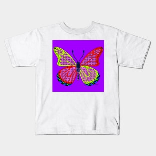wild butterfly in colored magic totonac ecopop art Kids T-Shirt